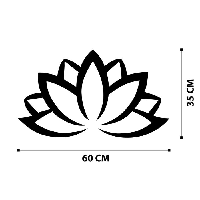 Wallity Lotus Flower 2 Metal Decor Negro